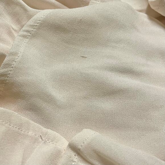 John Mark Tunic Top Womens Medium Cream Boho Tunic Keyhole Tie Neck Bell Sleeves - Picture 9 of 9